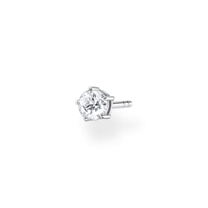 Thomas Sabo Charm Club Einzel Ohrstecker weisser Stein silber