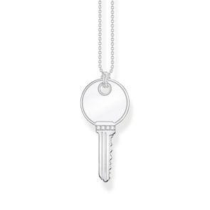 Thomas Sabo Charm Club Kette Schlüssel mit weissen Steinen silber