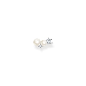 Thomas Sabo Charm Club Ohrringe Ear Climber Perlen mit weissen Steinen silber