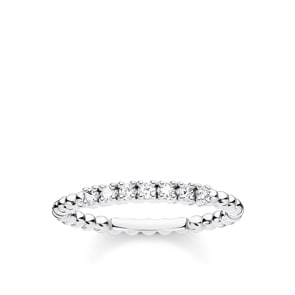 Thomas Sabo Charm Club Bague perles vec pierres blanches argent