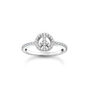 Thomas Sabo Charm Club Bague peace avec pierres argent