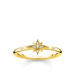 Thomas Sabo Charm Club Ring Stern mit Steinen gold