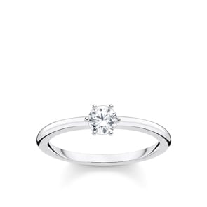 Thomas Sabo Charm Club Bague pierre blanche argent