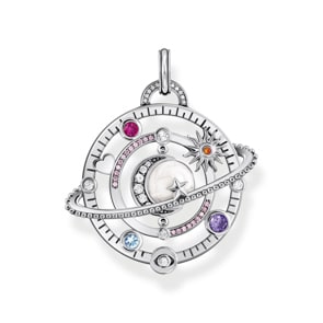 Thomas Sabo Cosmic Amulet Anhänger in kosmischem Design mit bunten Steinen Silber