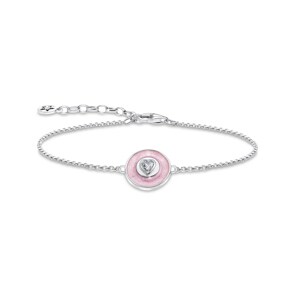 Thomas Sabo Cosmic Amulet silver bracelet with pinkish cold enamel and stones