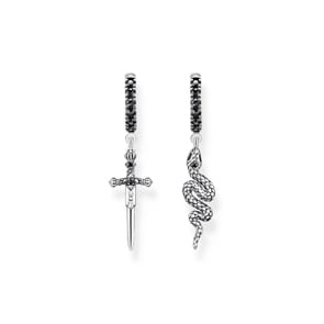 Thomas Sabo Créoles noirci serpent et épée