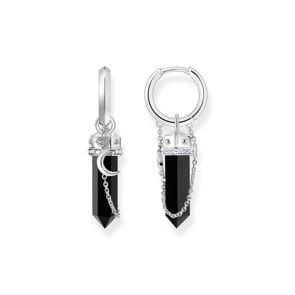 Thomas Sabo Cosmic Amulet Creolen mit Onyx-Anhänger und Kette Silber geschwärzt