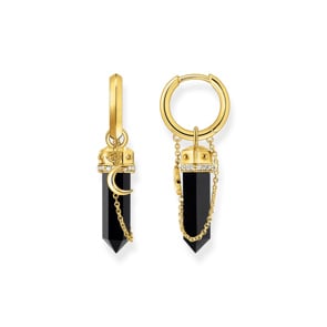 Thomas Sabo Cosmic Amulet Creolen mit Onyx-Anhänger und Kette vergoldet