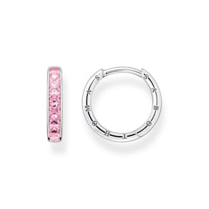 Thomas Sabo Creolen mit pinken Steinen Pavé Silber