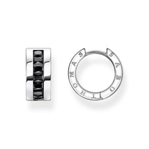 Thomas Sabo Creolen mit schwarzen Steinen Pavé Silber