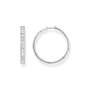 Thomas Sabo Créoles blanche pavé argent