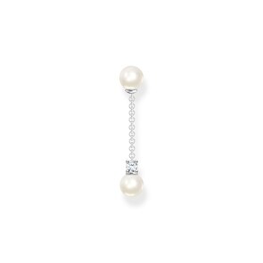 Thomas Sabo Boucle d'oreille unique perles avec pierre blanche argent