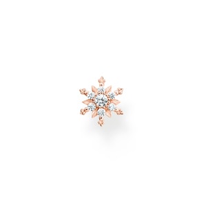 Thomas Sabo Einzel Ohrstecker Schneeflocke mit weissen Steinen Roségold