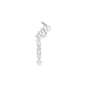 Thomas Sabo Einzelohrstecker im Earclimber-Stil mit weissen Steinen Silber