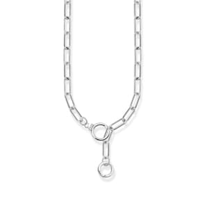 Thomas Sabo Gliederkette mit zwei Ringverschlüssen und weissen Steinen Silber