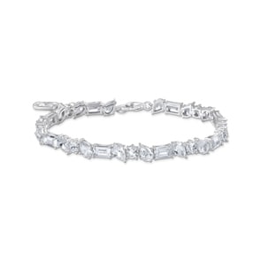 Thomas Sabo Heritage Glam White Tennisarmband mit 31 weissen Steinen Silber
