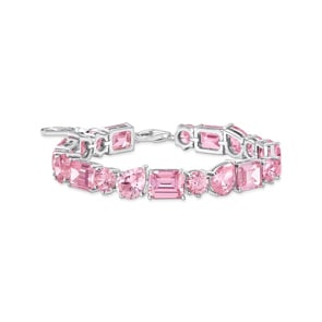 Thomas Sabo heritage Pink silver tennis bracelet with 20 pink zirconia stones