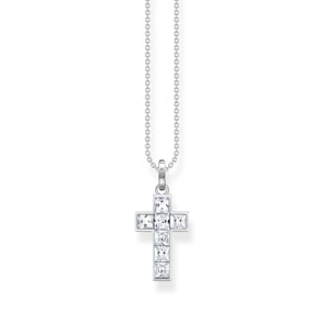 Thomas Sabo chain cross with white stones silver