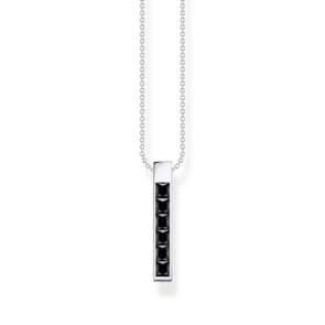 Thomas Sabo Chaîne pierres noires argent