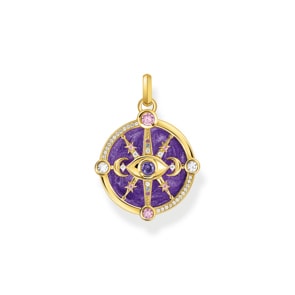 Thomas Sabo pendant Eyes with kosmischen Details and colourful stones silver gold plated