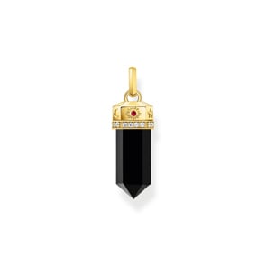 Thomas Sabo Cosmic Amulet Anhänger mit facettiertem Onyx vergoldet