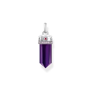 Thomas Sabo Cosmic Amulet silver blackened pendant with imitation amethyst