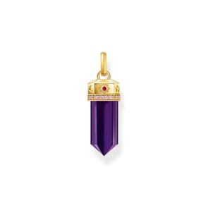 Thomas Sabo Cosmic Amulet Pendentif de forme hexagonale imitation améthyste plaqué or