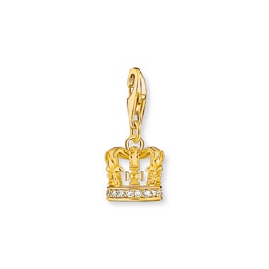 Thomas Sabo London Charms Gold-plated charm pendant LONDON crown with zirconia