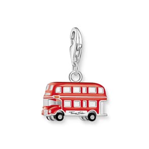 Thomas Sabo London Charms Silver charm pendant LONDON bus with red cold enamel Silver