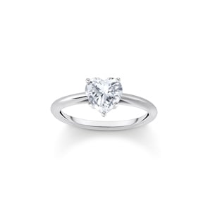 Thomas Sabo Love & Hearts Ring mit weissem Stein in Herzform Silber