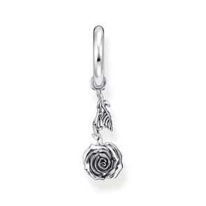 Thomas Sabo Midnight Rose Einzel-Creole mit Anhänger Silber