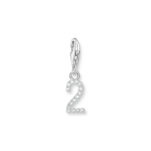 Thomas Sabo Number Charms Silver charm pendant number 2 with zirconia