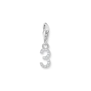 Thomas Sabo Number Charms Silver charm pendant number 3 with zirconia