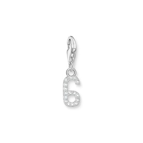 Thomas Sabo Number Charms Silver charm pendant number 6 with zirconia