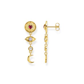Thomas Sabo Pendants d’oreilles talismans cosmiques pierres plaqués or