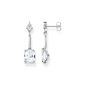 Thomas Sabo Boucles d'oreilles pierre blanche argent