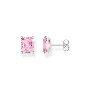 Thomas Sabo Ohrstecker mit pinkem Stein Silber