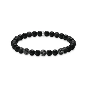 Thomas Sabo Rebel Basics Armband Obsidian und Zirkonia schwarz