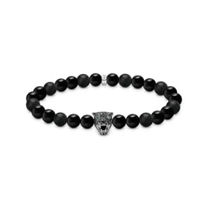 Thomas Sabo Rebel Basics Bead-Armband Black Cat Silber