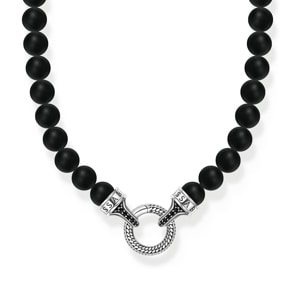 Thomas Sabo Rebel Basics Silver necklace with black obsidian beads