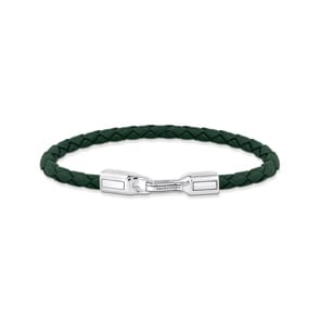 Thomas Sabo Rebel Basics Lederarmband in Grün Silber