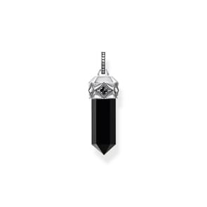 Thomas Sabo Rebel Crystal Silver blackened pendant with hexagon-cut black onyx