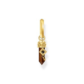Thomas Sabo Rebel Crystal Einzel-Creole mit rotem Tigerauge-Anhänger vergoldet