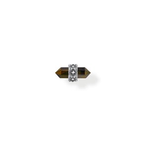 Thomas Sabo Rebel Crystal Einzel-Ohrstecker mit goldblauem Tigerauge Silber geschwärzt