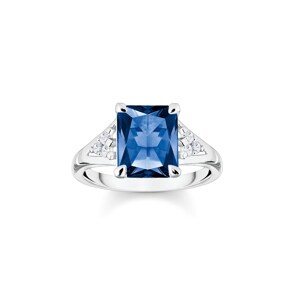 Thomas Sabo Bague pierre bleue argent