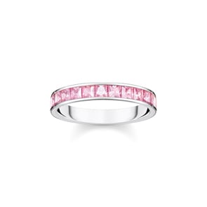 Thomas Sabo Ring mit pinken Steinen Pavé Silber