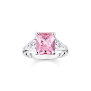 Thomas Sabo Ring mit pinken und weissen Steinen Silber