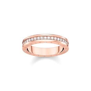 Thomas Sabo Bague blanche pierres or rose