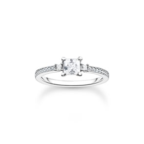 Thomas Sabo Ring Pavé weisser Stein silber