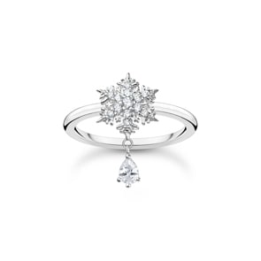 Thomas Sabo Bague flocon de neige avec pierres blanches argent